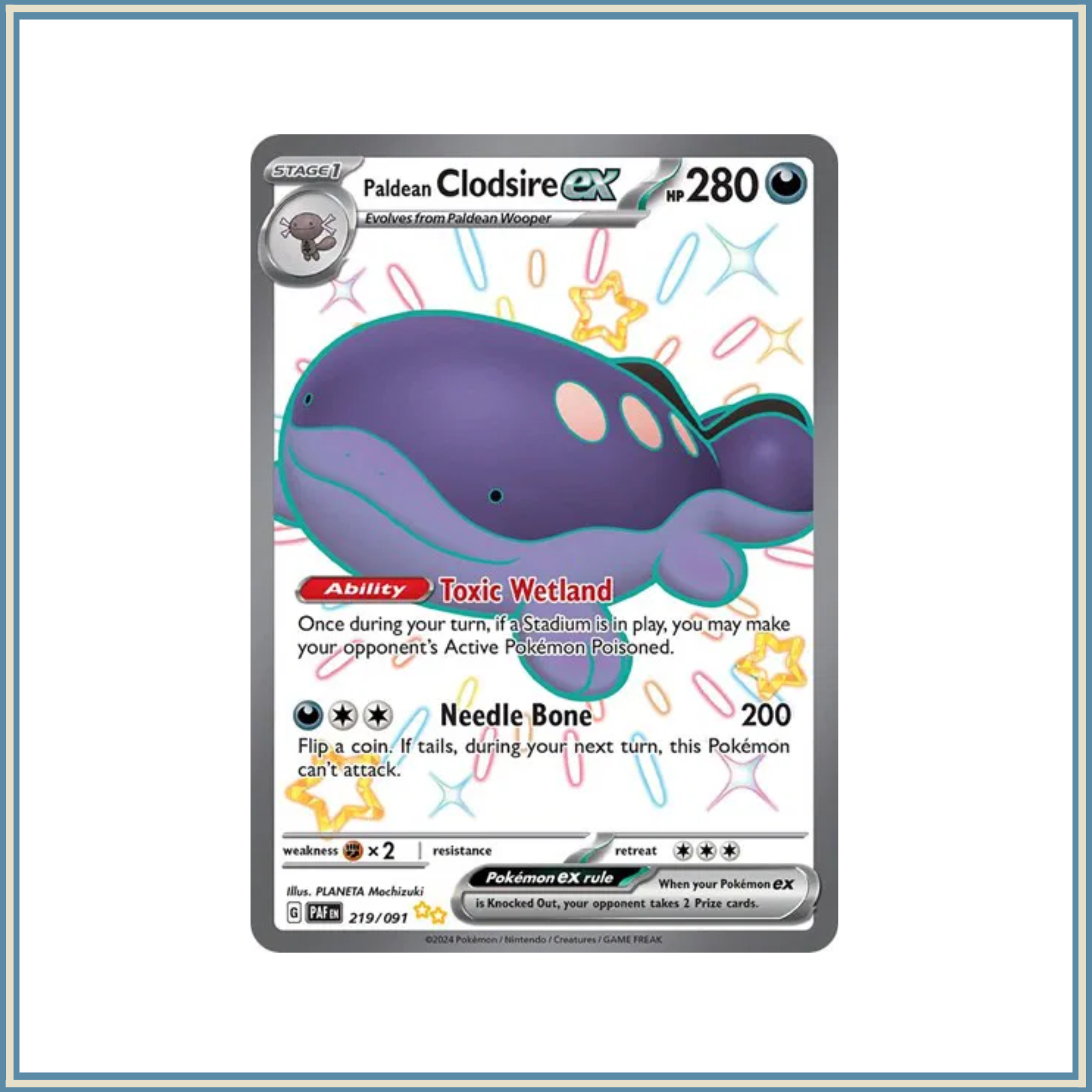 Paldean Clodsire EX 219/091